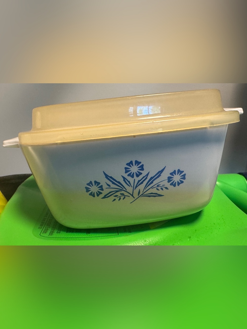 Corningware Blue Floral Cream White Casserole Dish with Lid